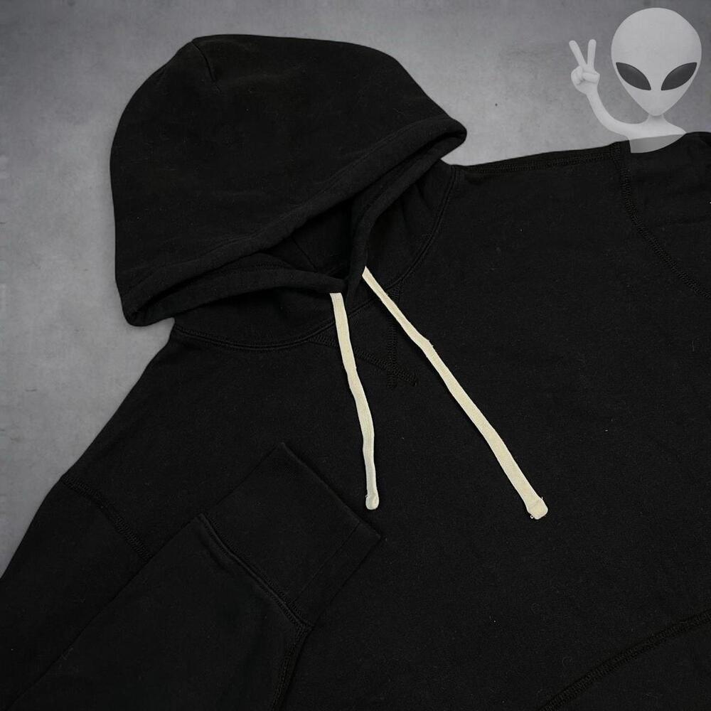 Polo Ralph Lauren Hoodie Medium Black Classic Pullover plain - Picture 4 of 7